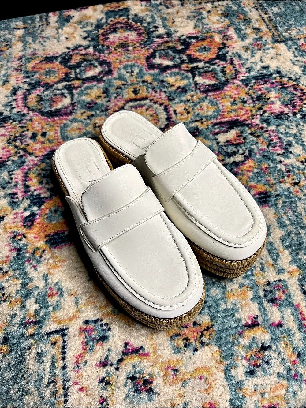 Rachel Zoe Women's White & Gold Platform Mules